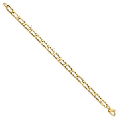 14K Gelbgold Poliert Hohl Fantasieglieder Armband