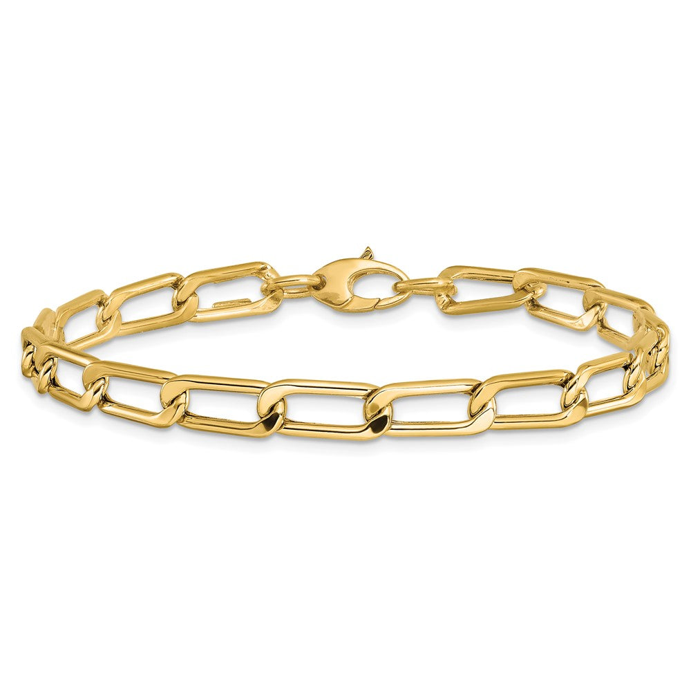 14K Gelbgold Poliert Hohl Fantasieglieder Armband