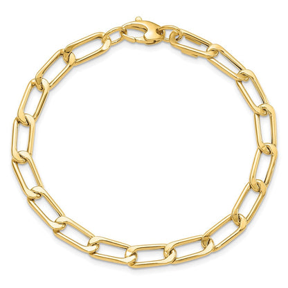 14K Gelbgold Poliert Hohl Fantasieglieder Armband