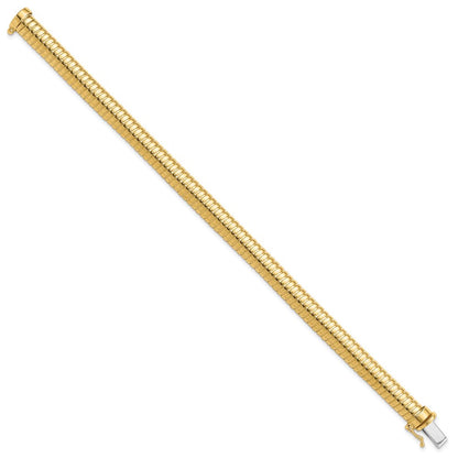 14K Gelbgold Poliert 7.5mm Gewölbt Armband