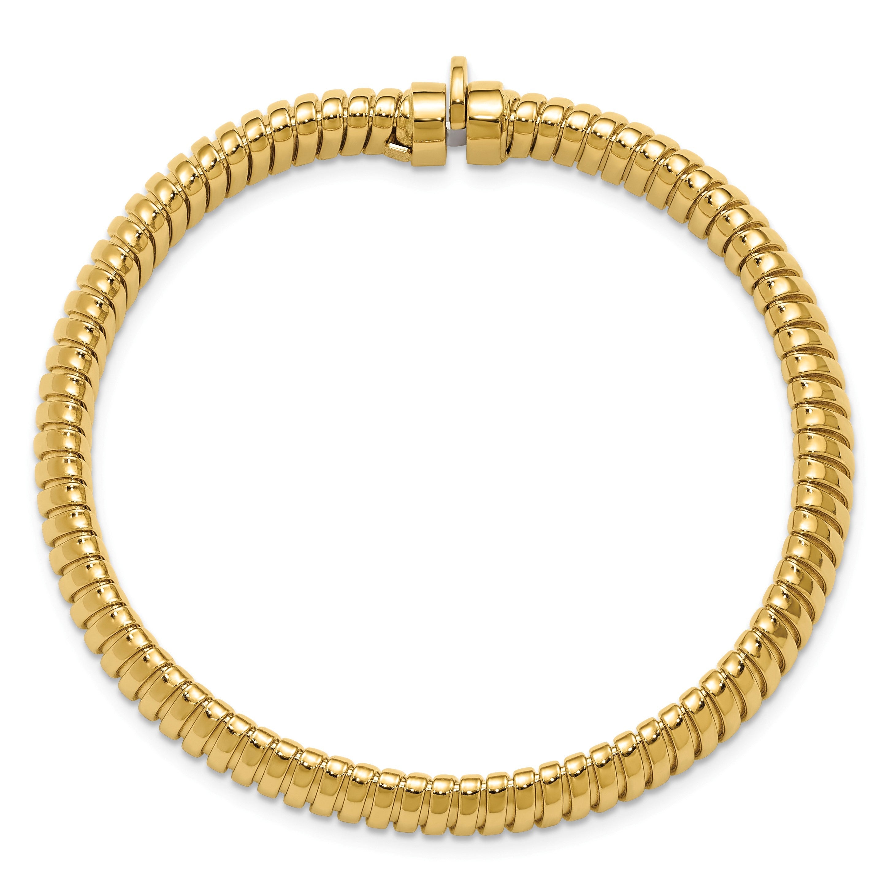 14K Gelbgold Poliert 7.5mm Gewölbt Armband