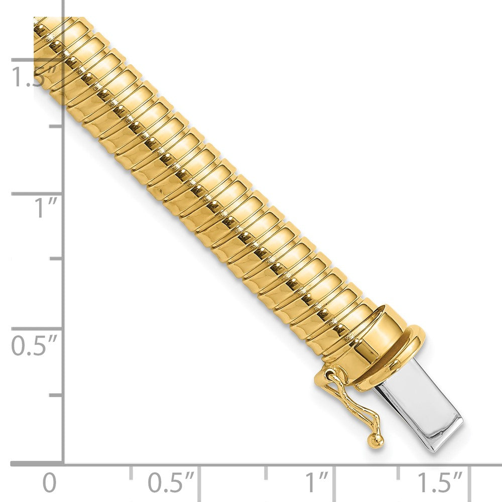 14K Gelbgold Poliert 7.5mm Gewölbt Armband