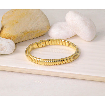 14K Gelbgold Poliert 7.5mm Gewölbt Armband