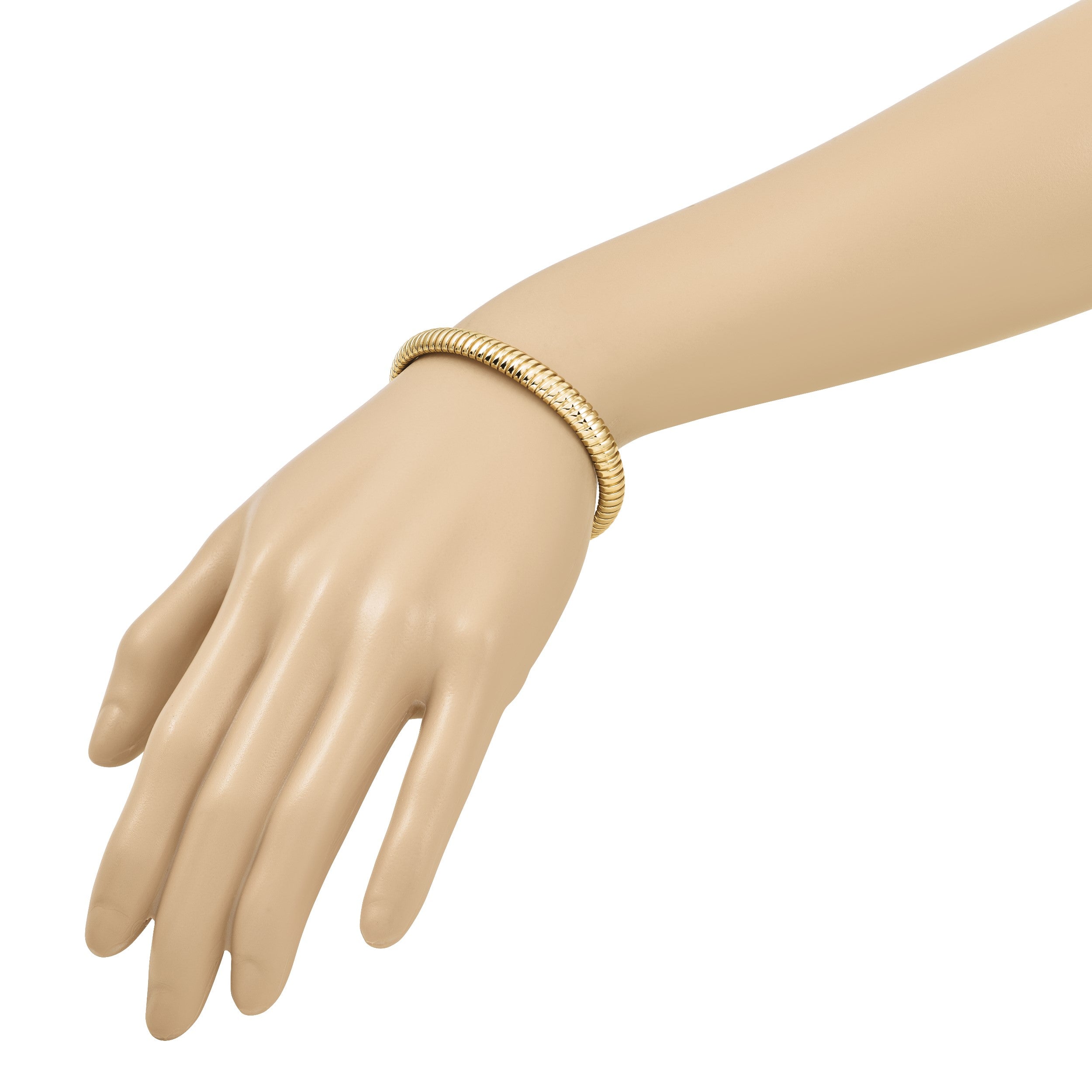 14K Gelbgold Poliert 7.5mm Gewölbt Armband