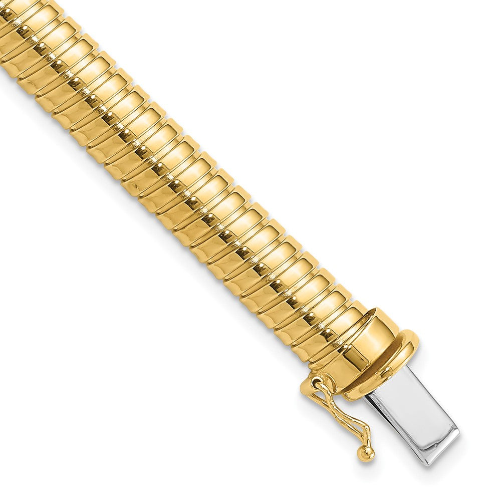 14K Gelbgold Poliert 7.5mm Gewölbt Armband