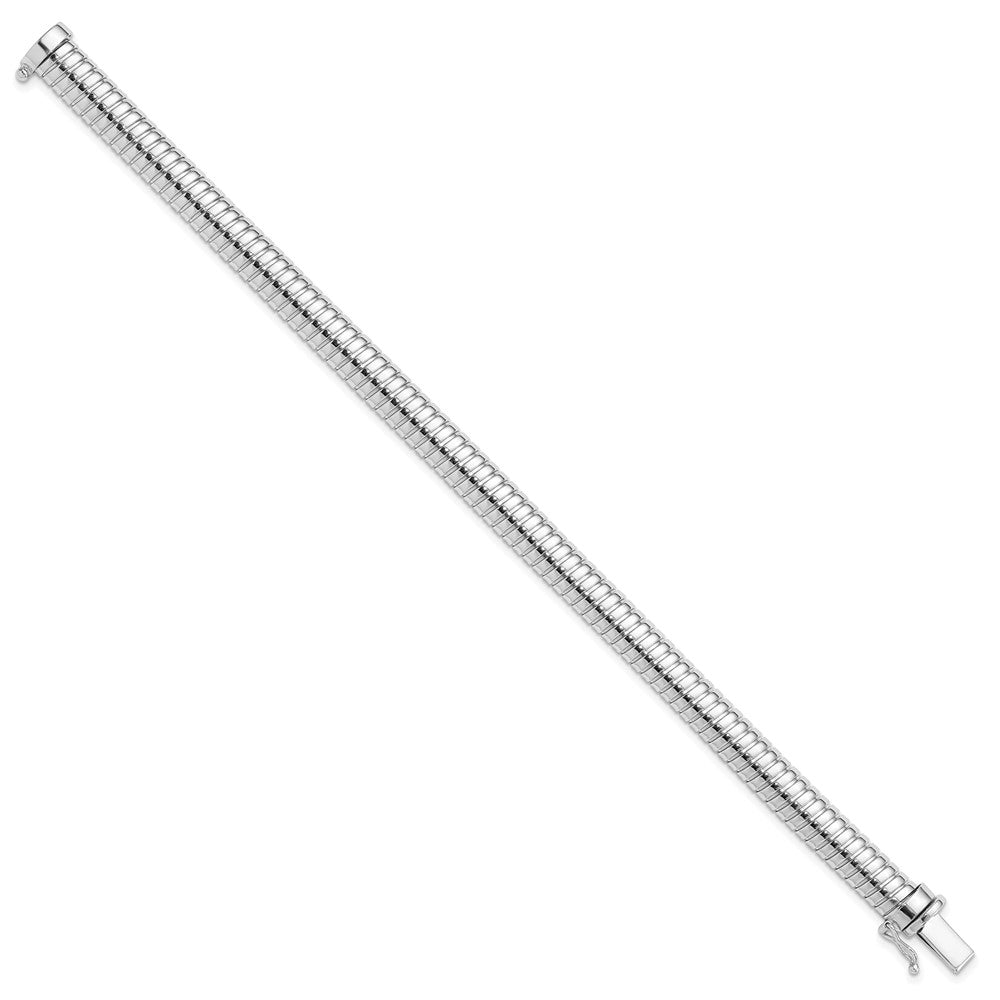 14K Weißgold Poliert 7.5mm Gewölbt Armband