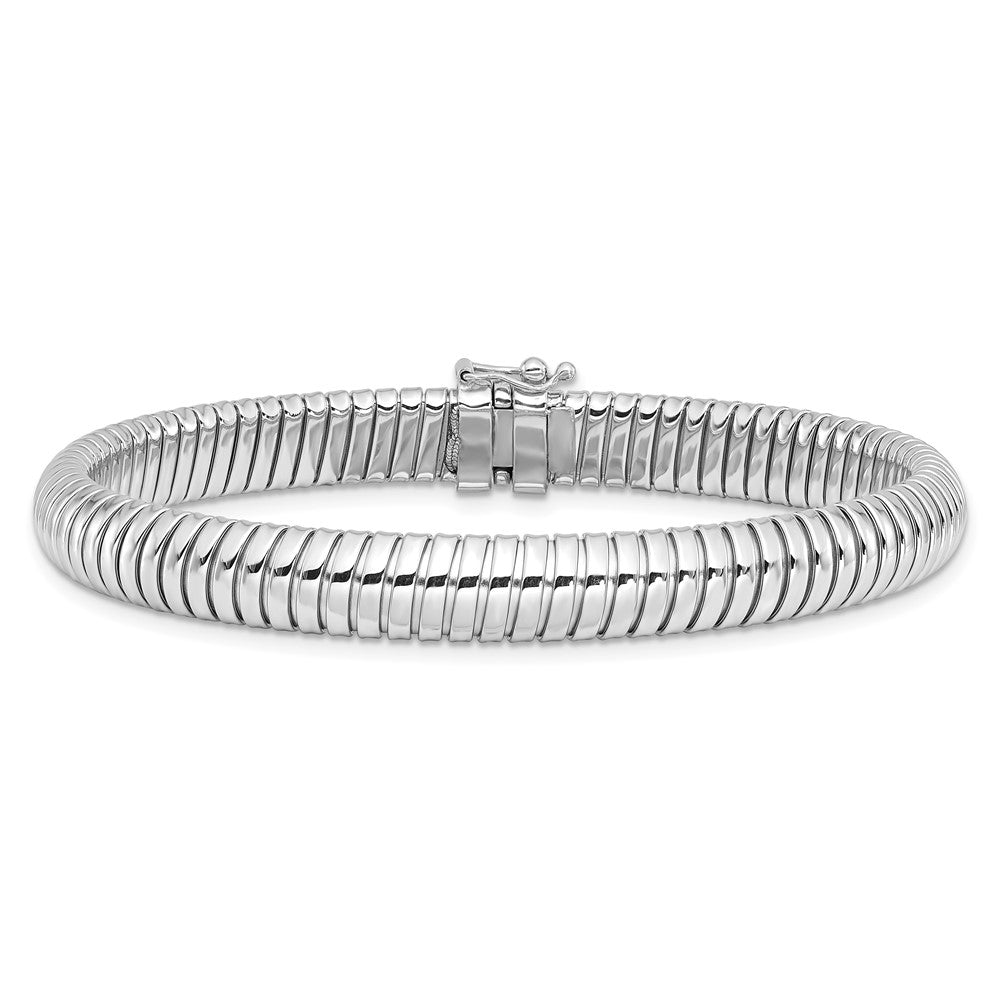 14K Weißgold Poliert 7.5mm Gewölbt Armband