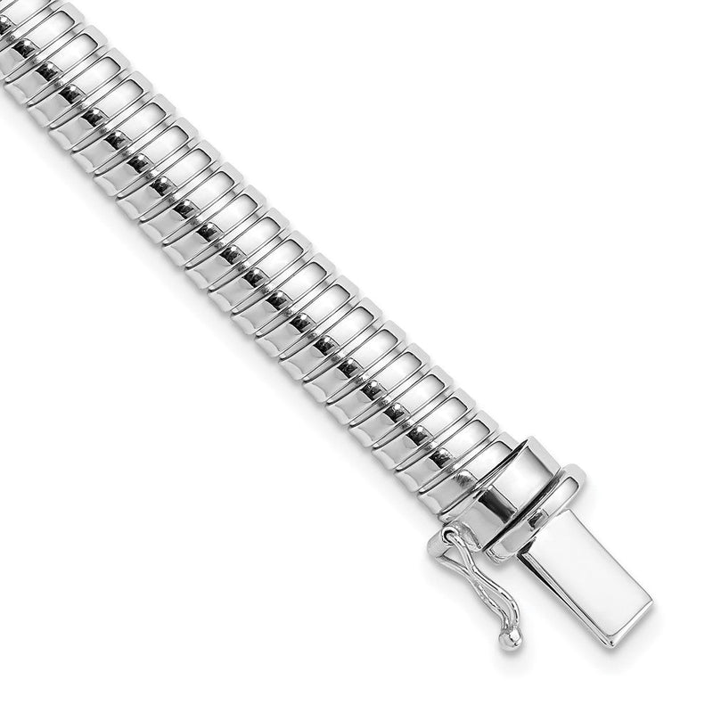 14K Weißgold Poliert 7.5mm Gewölbt Armband