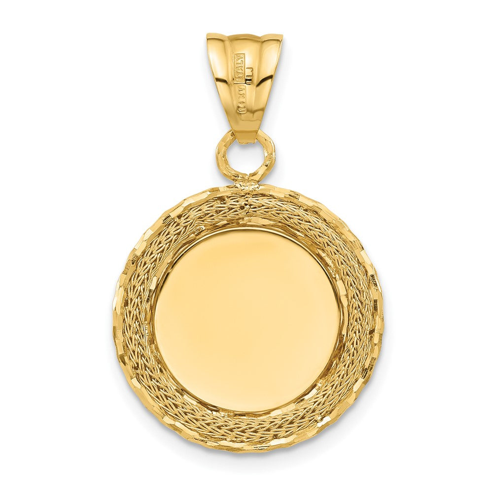 14K Gelbgold Diamantiert Natürlich Muschel Blumen Cameo Anhänger