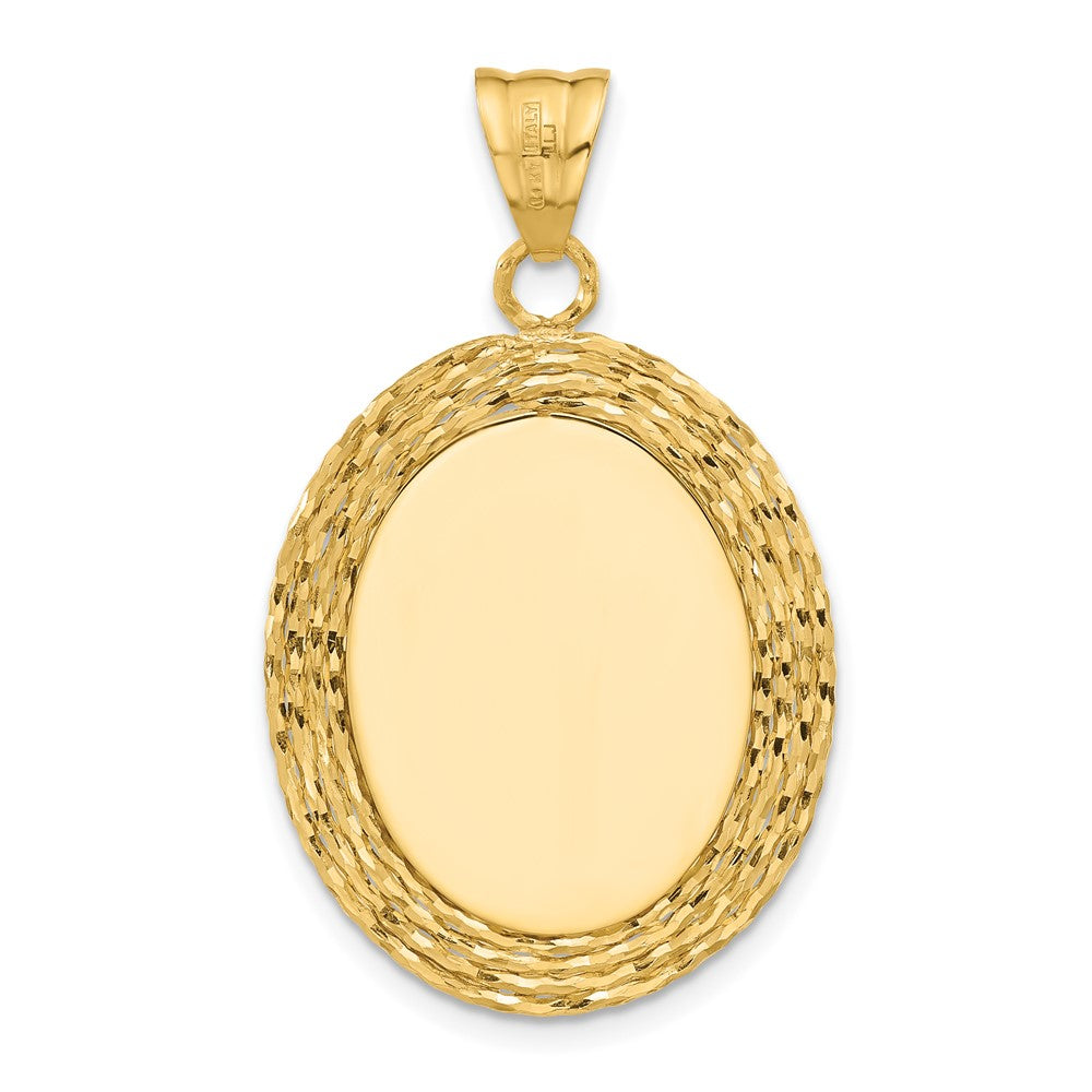 14K Gelbgold Diamantiert Natürlich Muschel Portrait Cameo Anhänger