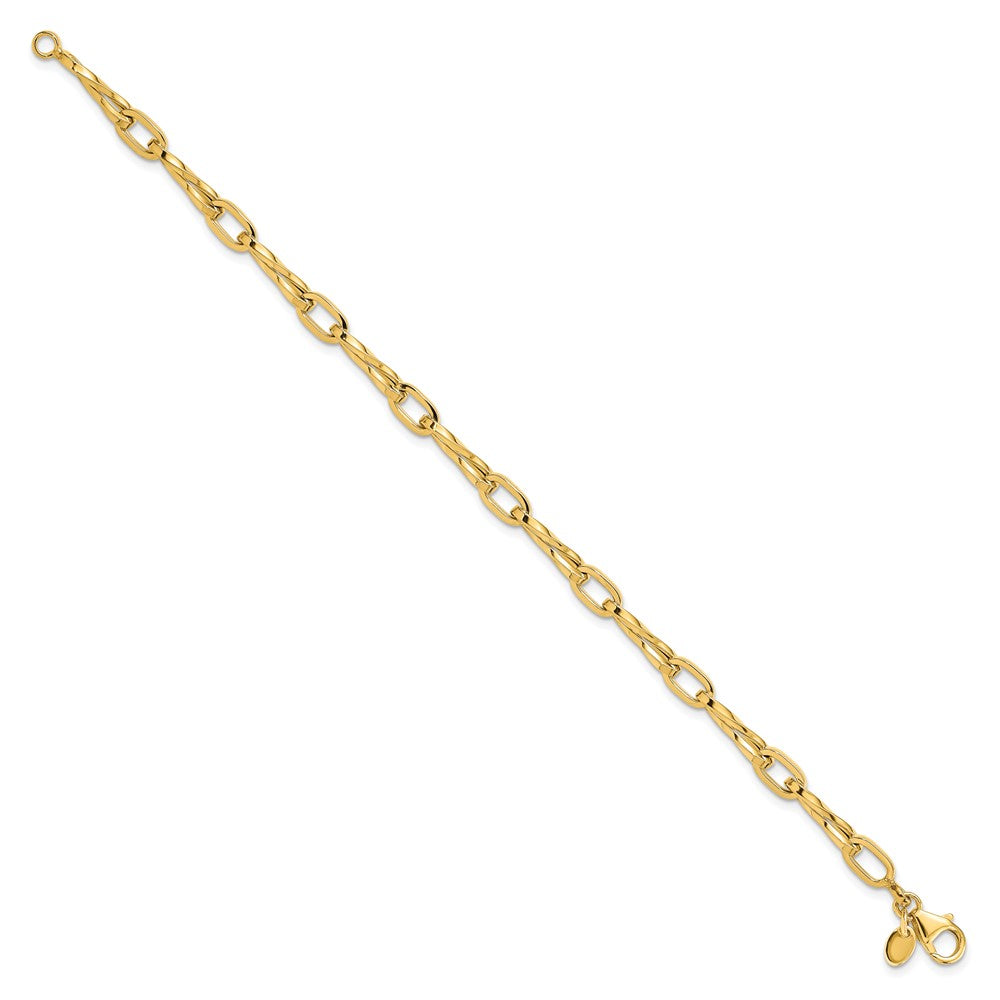 14K Gelbgold Poliert Fantasieglieder Armband
