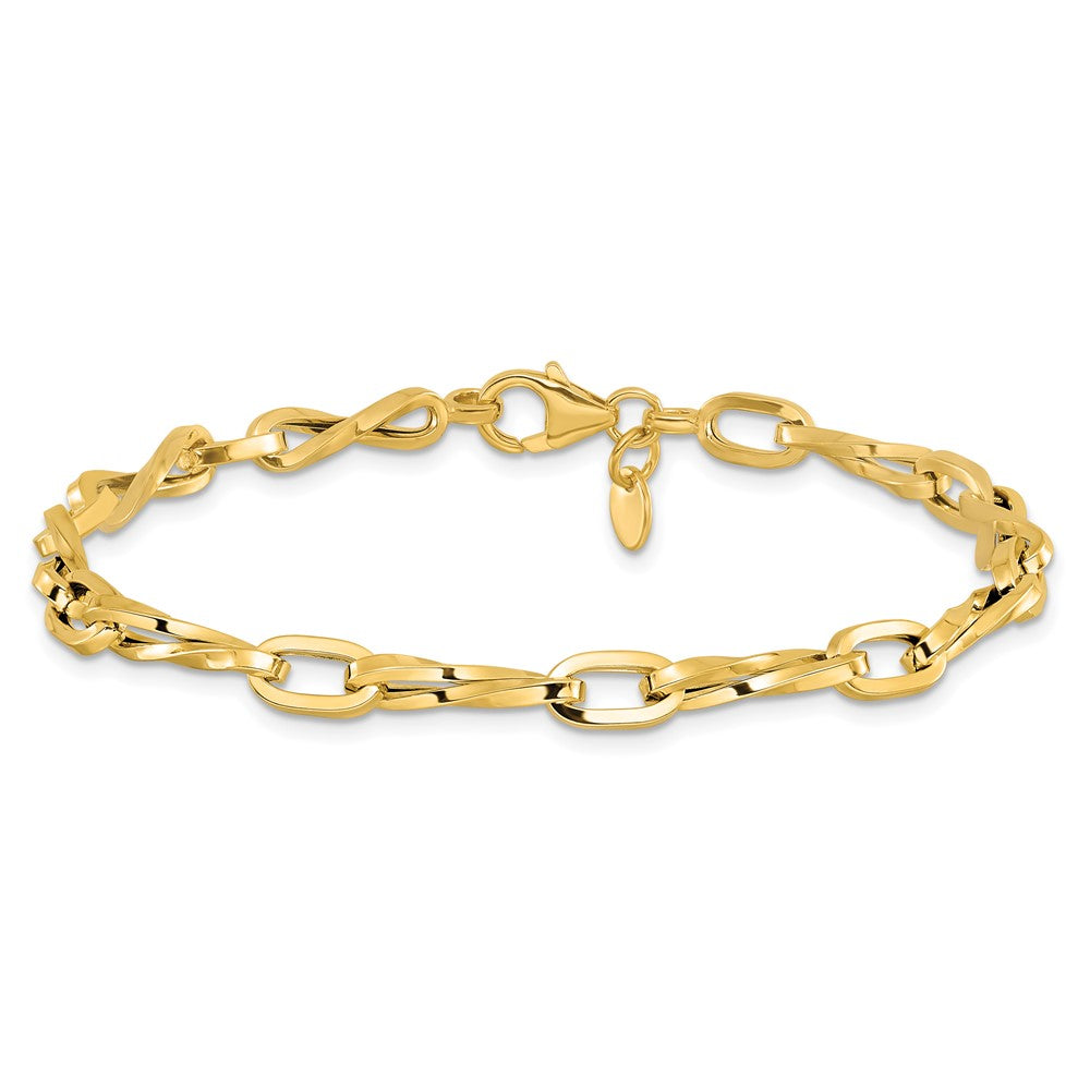 14K Gelbgold Poliert Fantasieglieder Armband