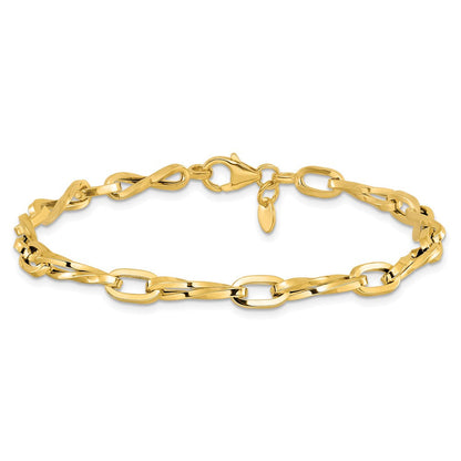 14K Gelbgold Poliert Fantasieglieder Armband