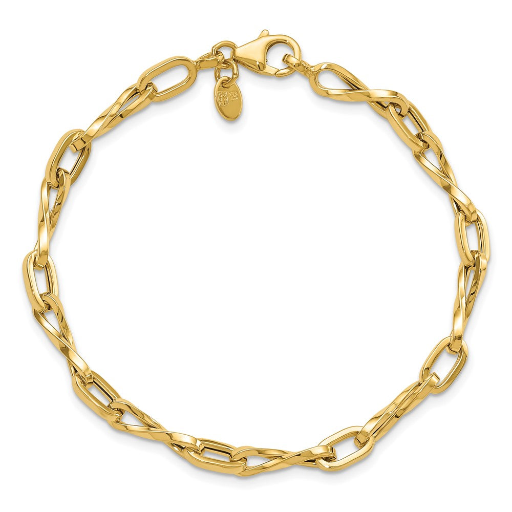 14K Gelbgold Poliert Fantasieglieder Armband