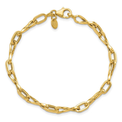 14K Gelbgold Poliert Fantasieglieder Armband