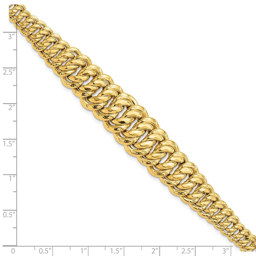 14K Gelbgold Poliert Fantasieglieder Armband