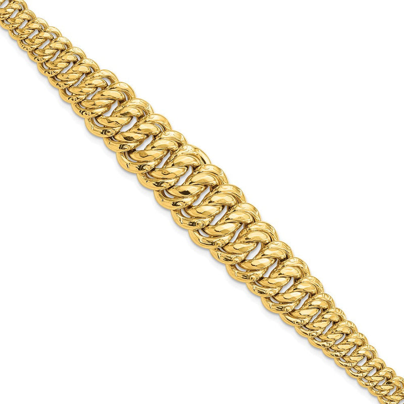 14K Gelbgold Poliert Fantasieglieder Armband