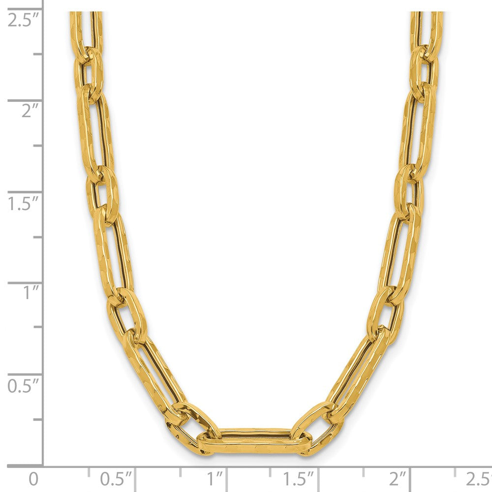 14K Gelbgold Poliert und Strukturiert Fantasieglieder Halskette