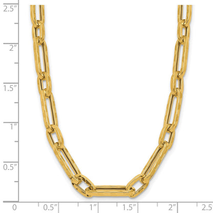 14K Gelbgold Poliert und Strukturiert Fantasieglieder Halskette
