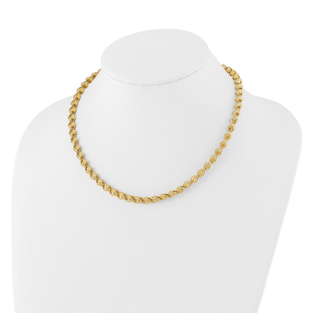 14K Gelbgold Diamantiert Fantasieglieder Halskette