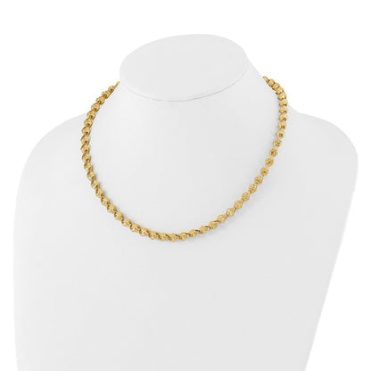 14K Gelbgold Diamantiert Fantasieglieder Halskette