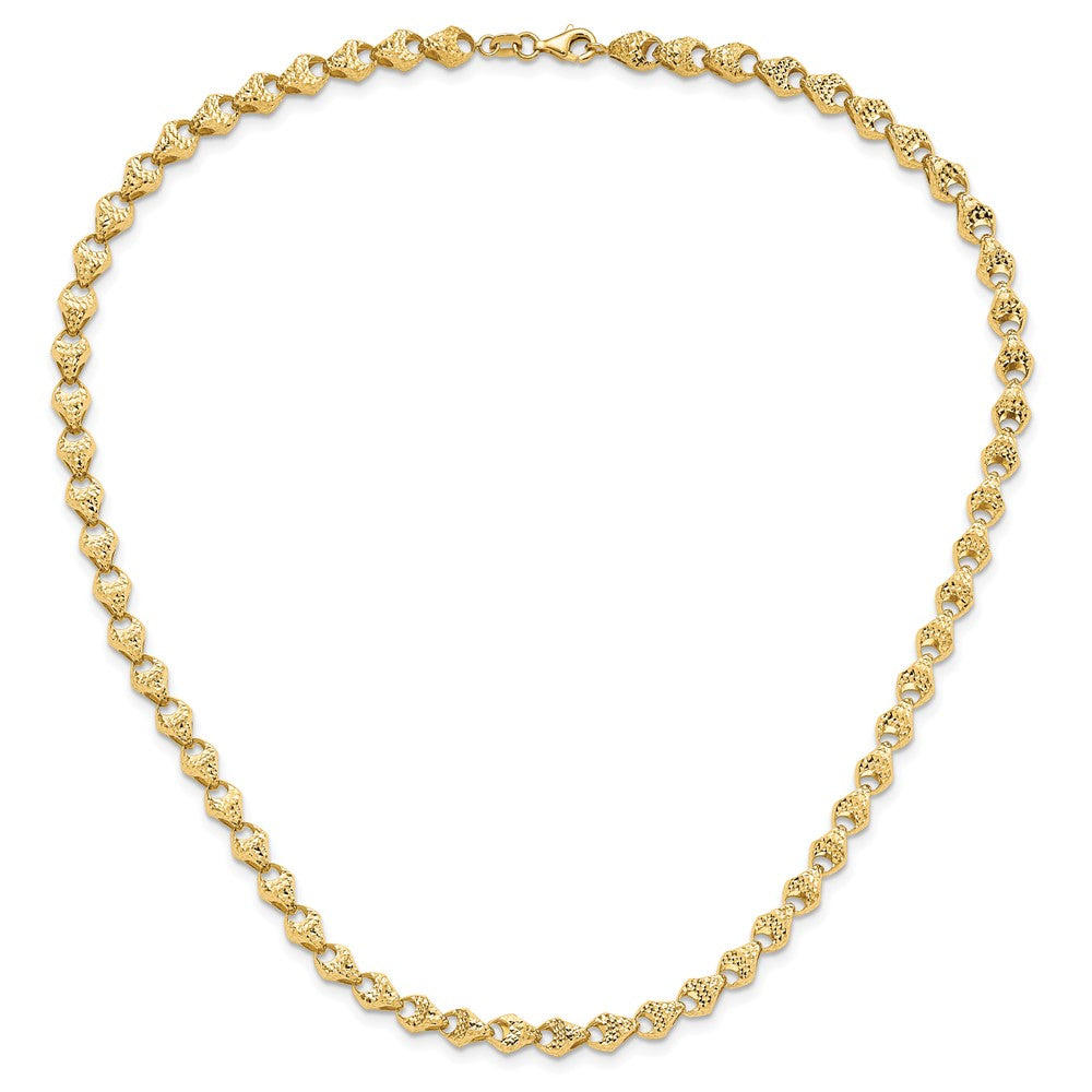 14K Gelbgold Diamantiert Fantasieglieder Halskette