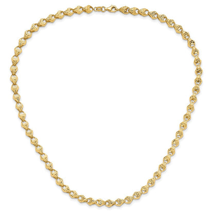 14K Gelbgold Diamantiert Fantasieglieder Halskette