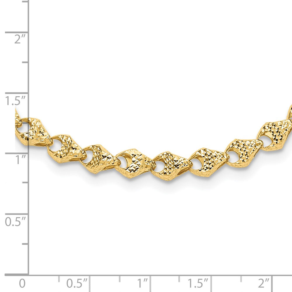 14K Gelbgold Diamantiert Fantasieglieder Halskette
