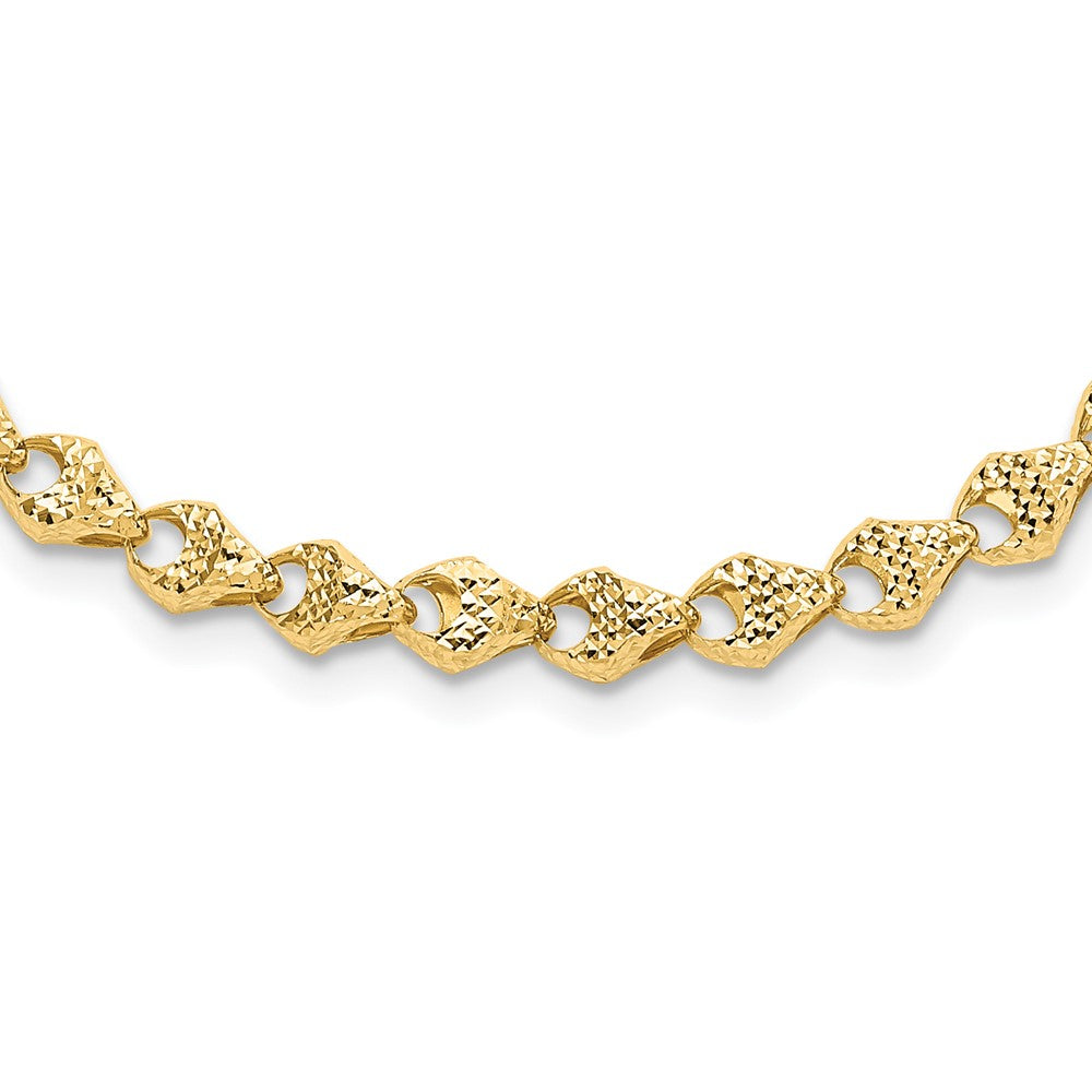 14K Gelbgold Diamantiert Fantasieglieder Halskette