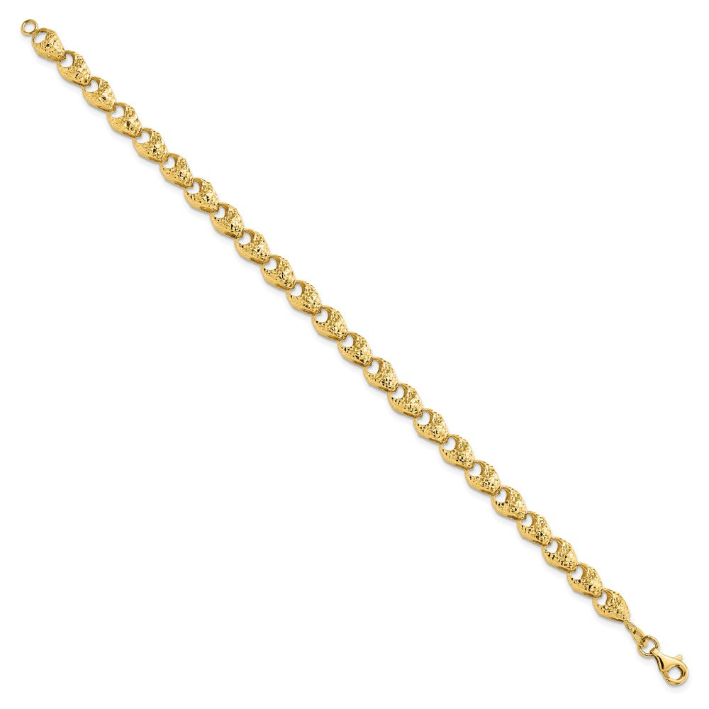 14K Gelbgold Diamantiert Fantasieglieder Armband