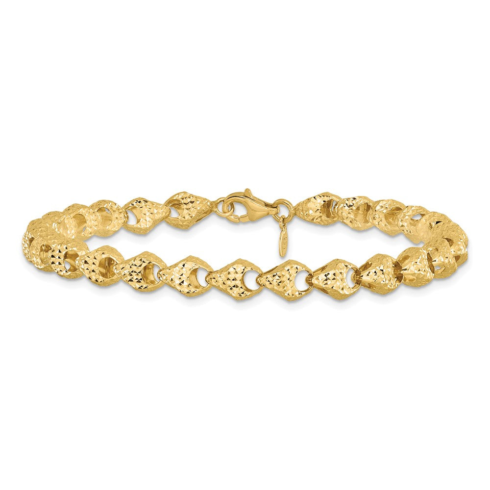 14K Gelbgold Diamantiert Fantasieglieder Armband