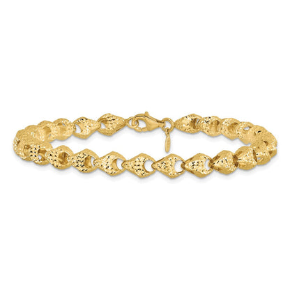 14K Gelbgold Diamantiert Fantasieglieder Armband