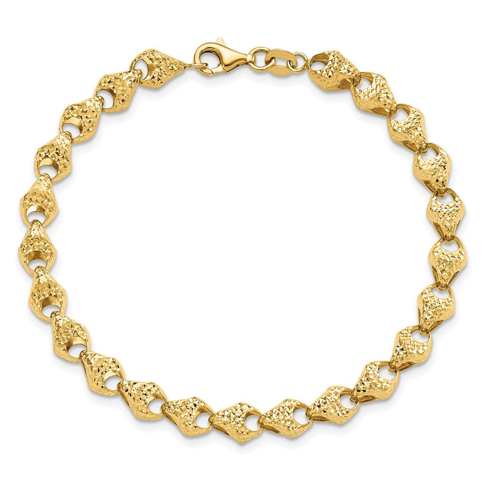 14K Gelbgold Diamantiert Fantasieglieder Armband