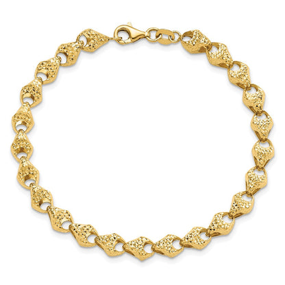 14K Gelbgold Diamantiert Fantasieglieder Armband