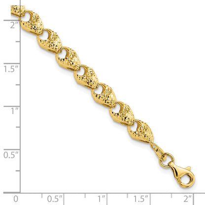 14K Gelbgold Diamantiert Fantasieglieder Armband