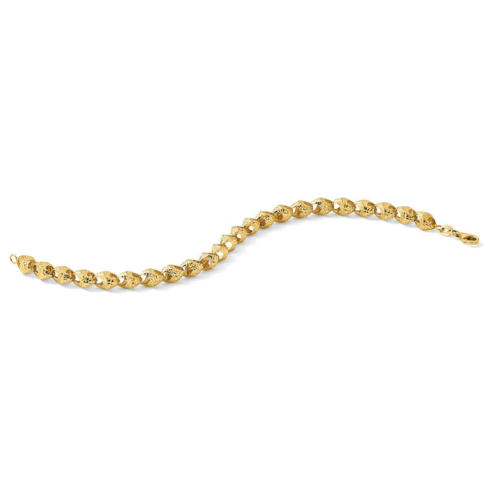 14K Gelbgold Diamantiert Fantasieglieder Armband