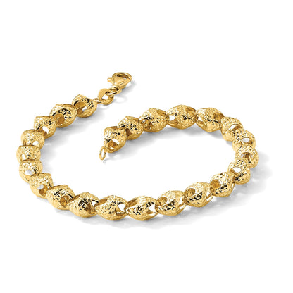 14K Gelbgold Diamantiert Fantasieglieder Armband