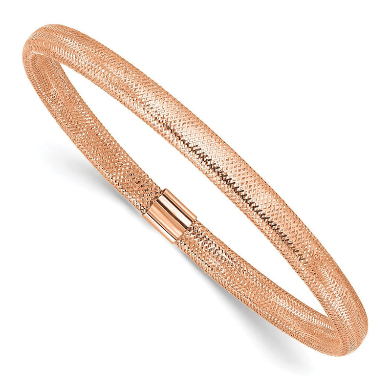 14K Gelbgold mit Rose Beschichtung Poliert Dehnbar Armband