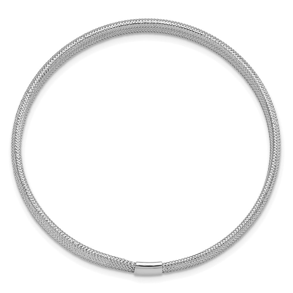 14K Gelb & Rhodium mit Weiß Beschichtung Poliert Dehnbar Armband