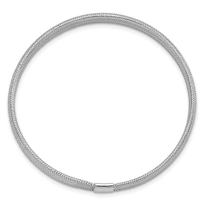 14K Gelb & Rhodium mit Weiß Beschichtung Poliert Dehnbar Armband