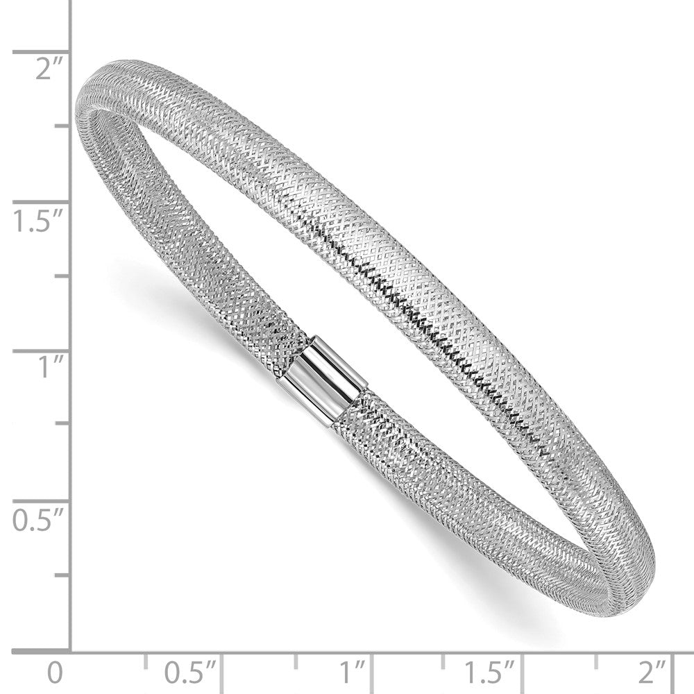 14K Gelb & Rhodium mit Weiß Beschichtung Poliert Dehnbar Armband