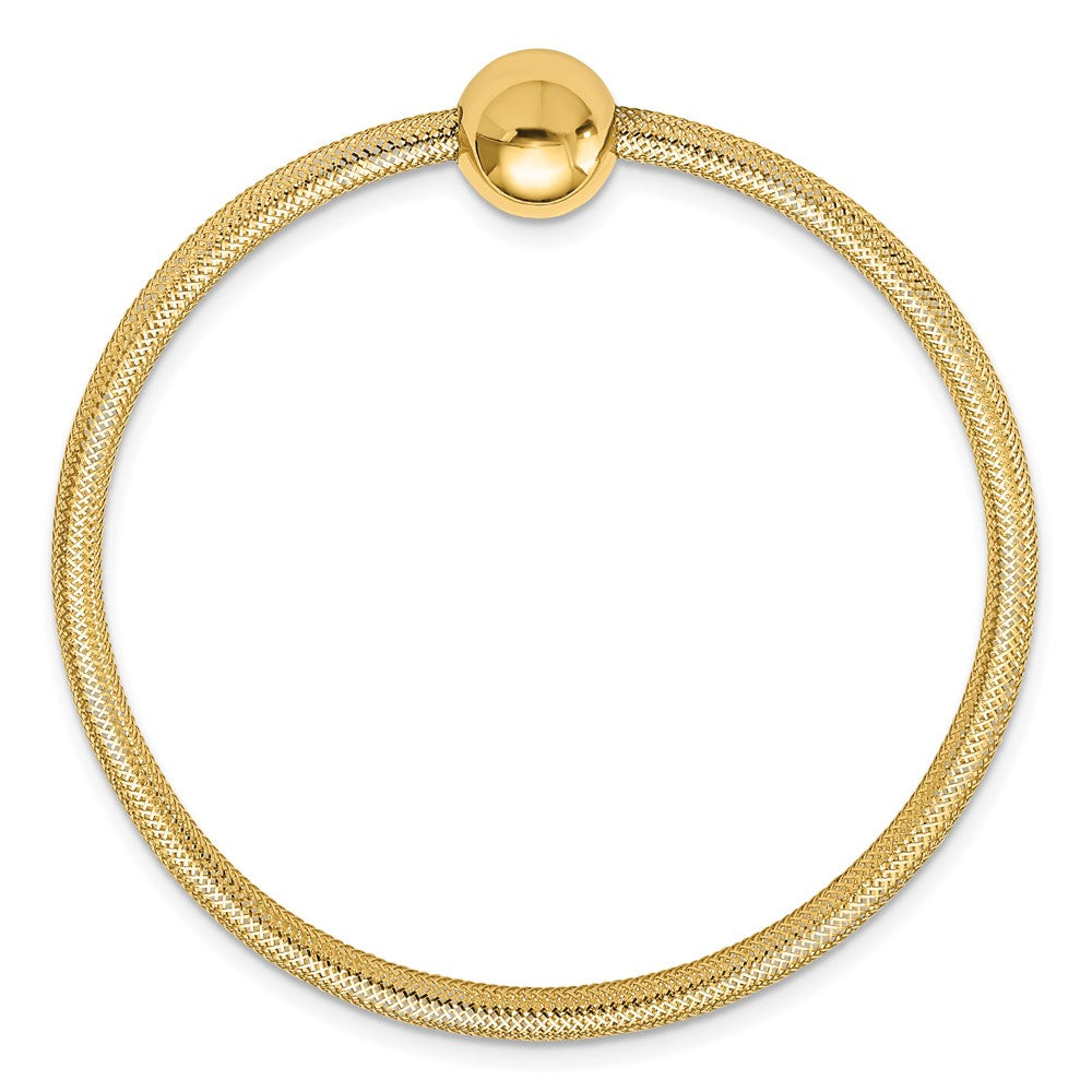 14K Gelbgold Poliert mit Perle Dehnbar Armband