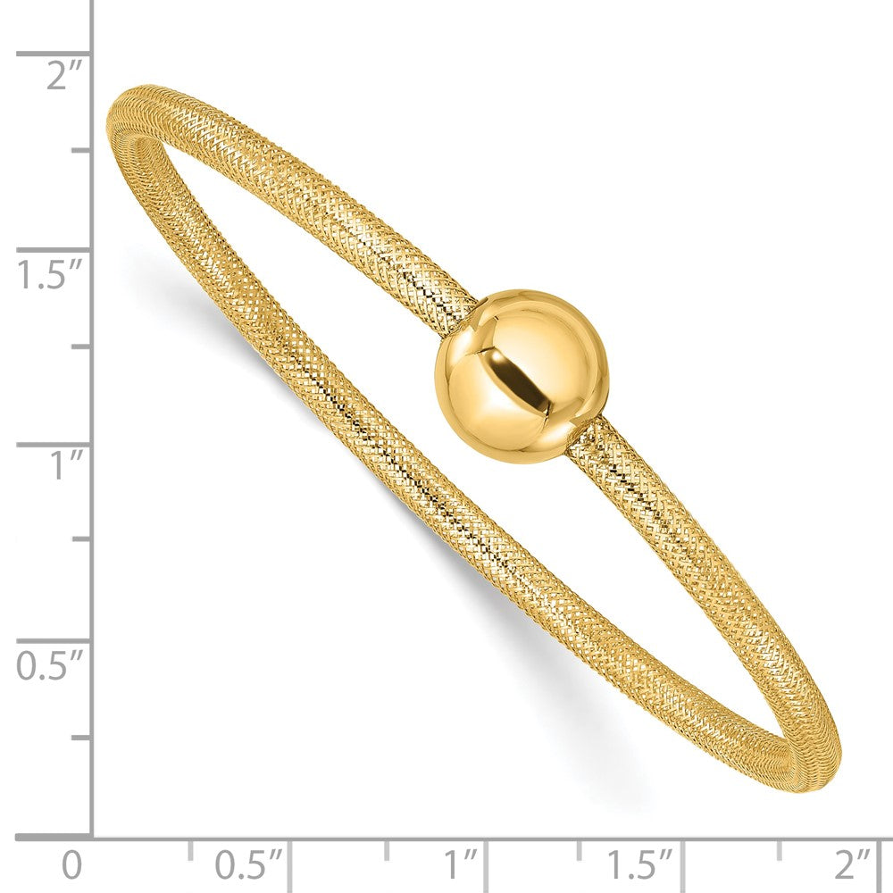 14K Gelbgold Poliert mit Perle Dehnbar Armband