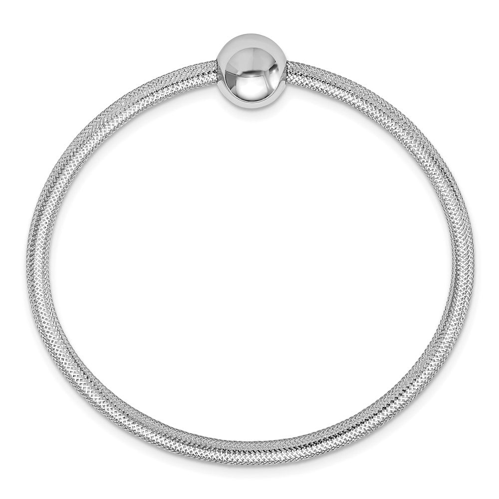 14K Gelb & Rhodium Weiß Rhodiniert Beschichtung Poliert mit Perle Dehnbar Armband