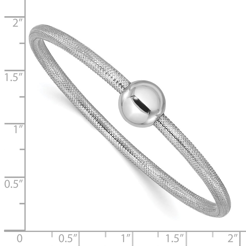 14K Gelb & Rhodium Weiß Rhodiniert Beschichtung Poliert mit Perle Dehnbar Armband