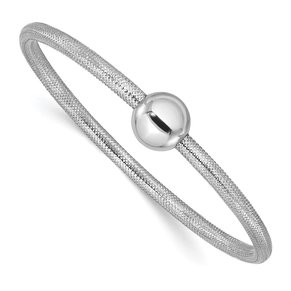 14K Gelb & Rhodium Weiß Rhodiniert Beschichtung Poliert mit Perle Dehnbar Armband