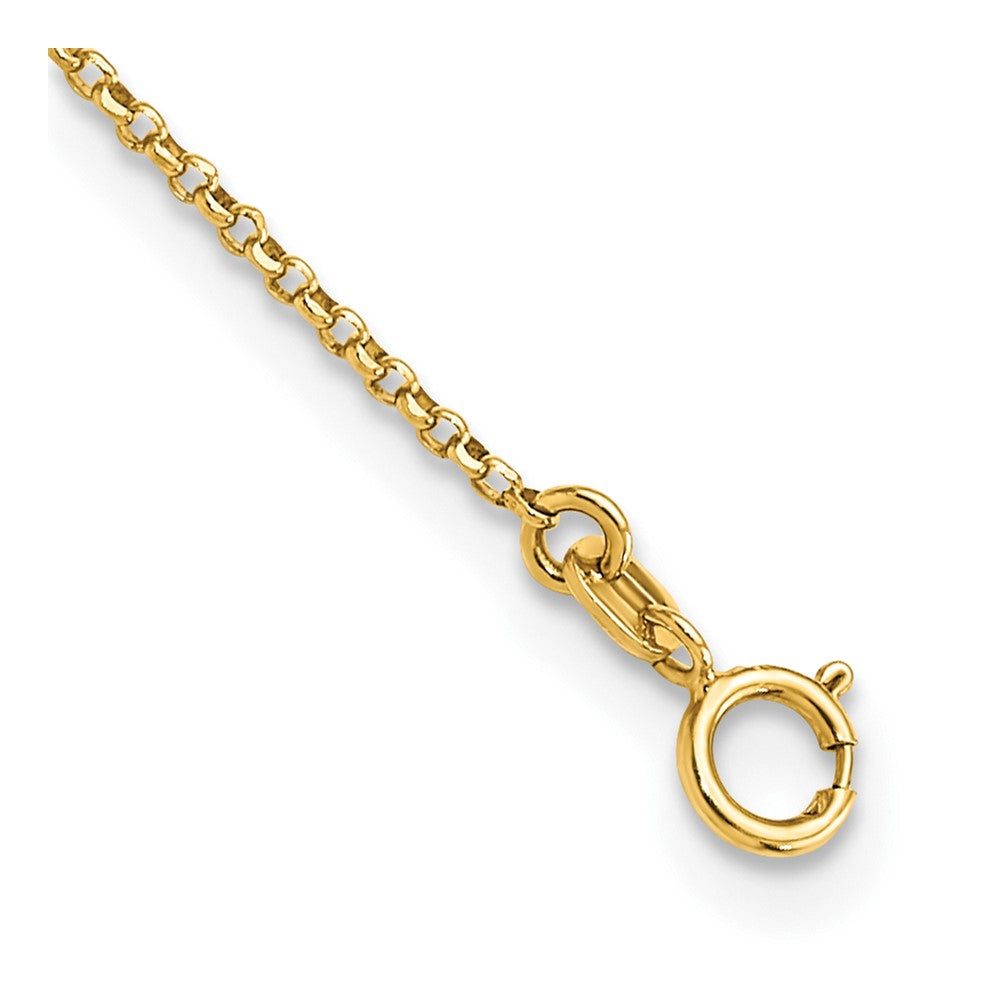 14K Gelbgold Poliert und Filigran Diamant Form mit 1 Zoll. Verlängerung. Halskette