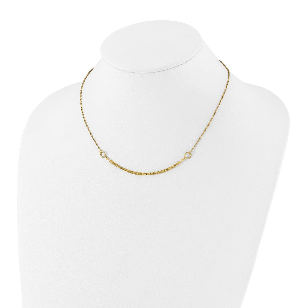 14K Gelbgold Diamantiert Multi Strang Akzente mit 1 Zoll. Verlängerung. Halskette