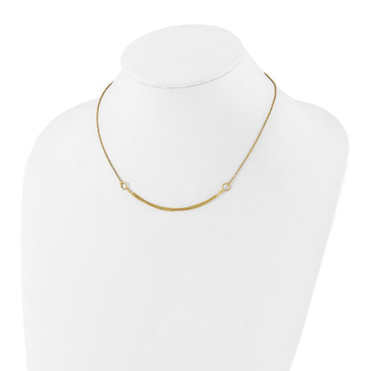 14K Gelbgold Diamantiert Multi Strang Akzente mit 1 Zoll. Verlängerung. Halskette