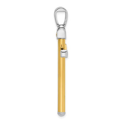 14K Bicolor Poliert Kreuz Anhänger